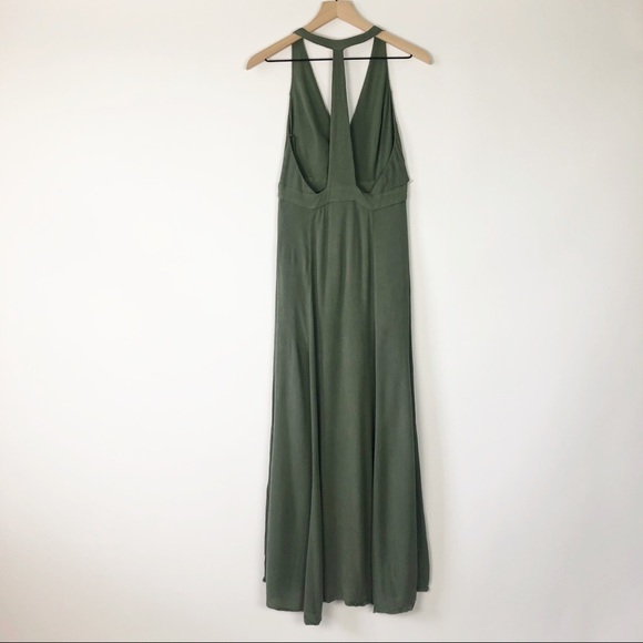Re:Named | Moss Green T Back Button Front Maxi Drs - Picture 12 of 15